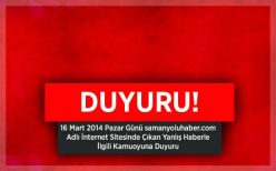 DUYURU: 16.03.2014 Tarihli Samanyoluhaber.com Haberi Hk.